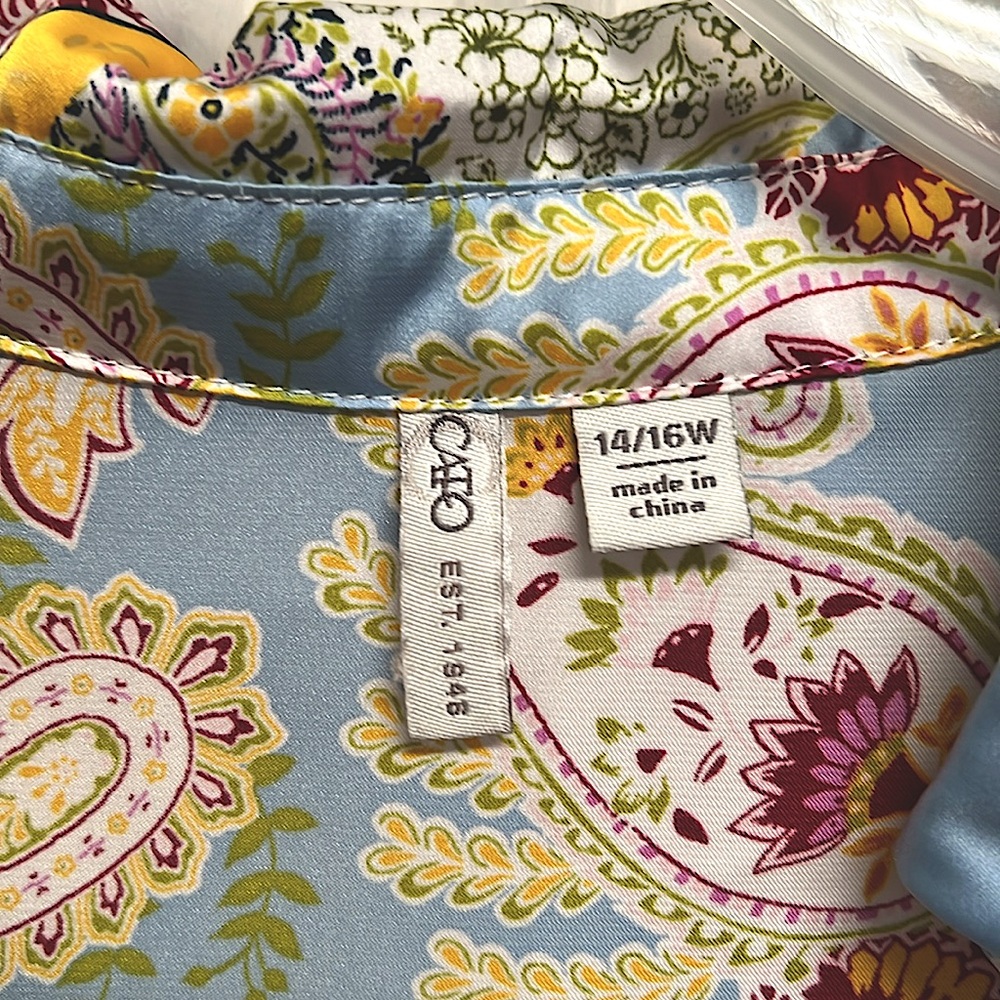 Cato Est. 1948 Multi Color Paisley Top size 14W / 16W - Picture 5 of 8